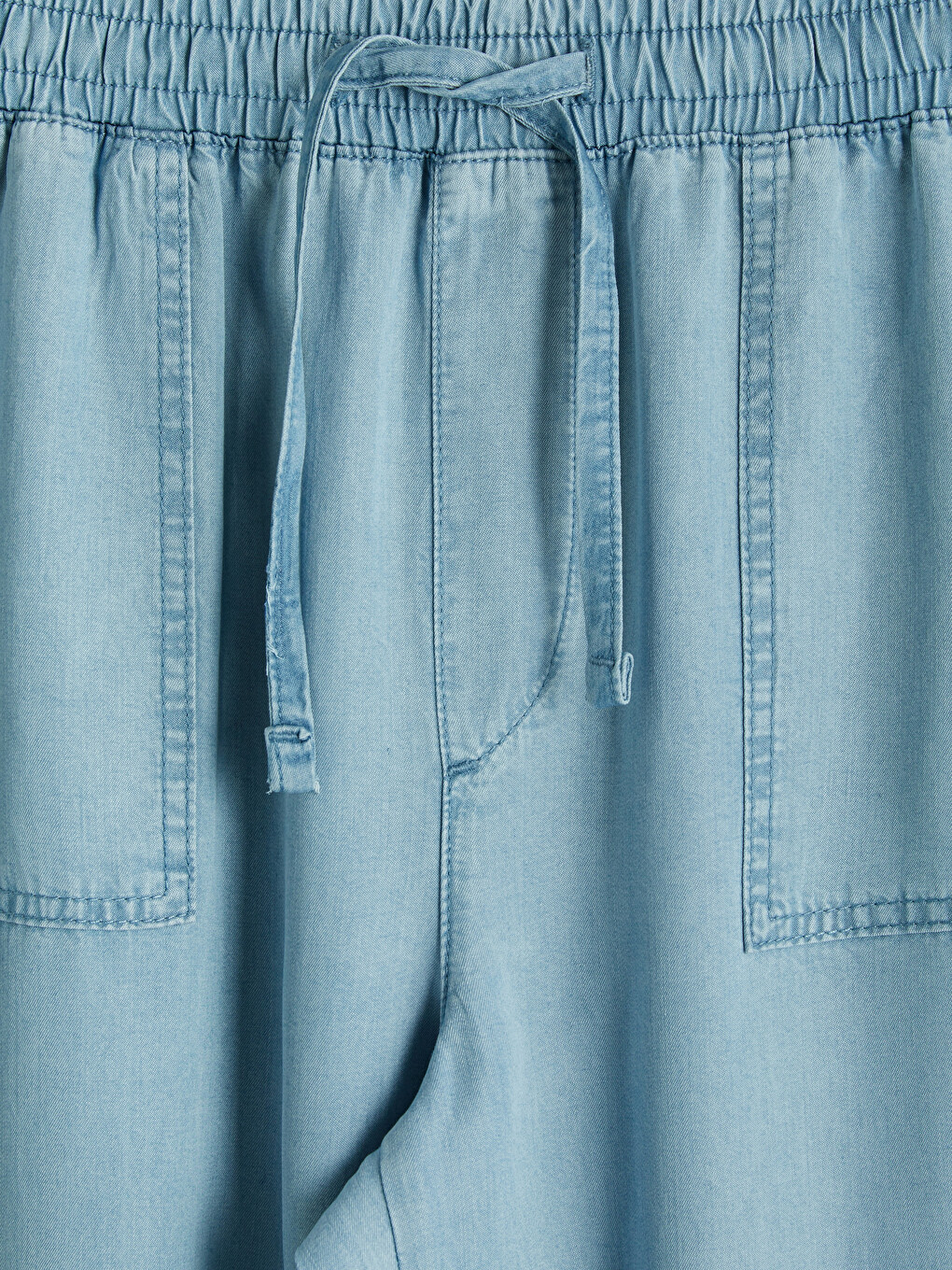 İndigo Beli Lastikli Carrot Fit Kadın Jean Pantolon-6