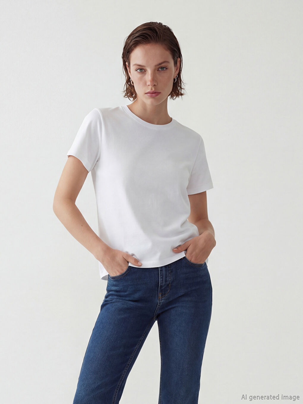 Дамска тениска с обло деколте