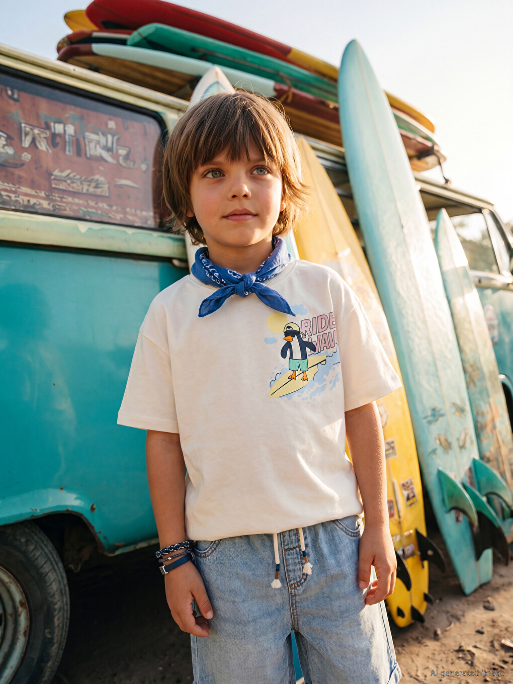 Crew Neck Printed Boys' T-shirt-1