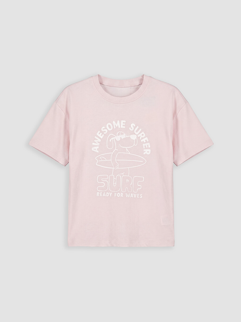 Pembe Bisiklet Yaka Baskılı Erkek Çocuk Tişört
