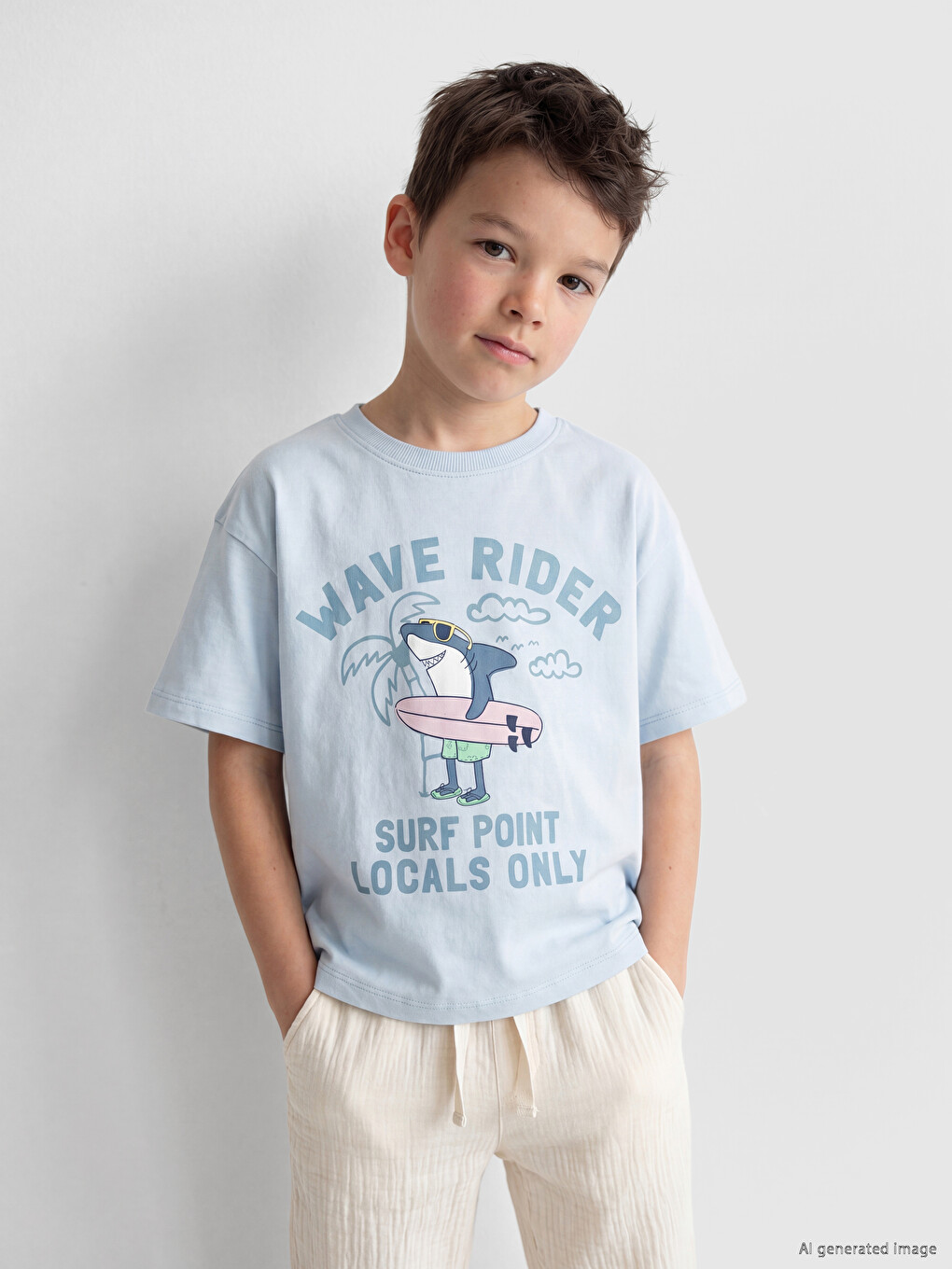 Crew Neck Printed Boys' T-shirt-1