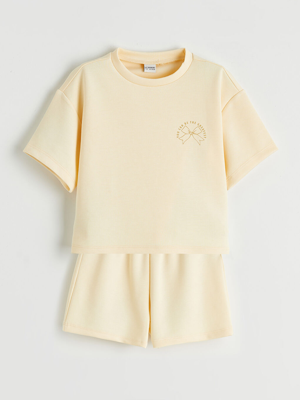 Turuncu Baskılı Kız Çocuk Tişört ve Şort