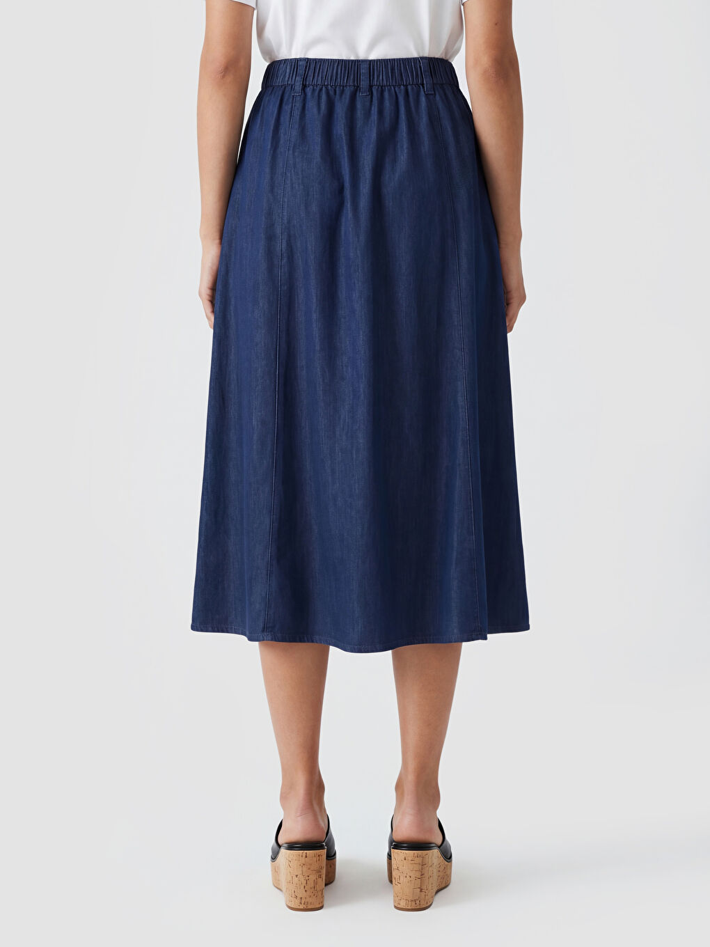 Siyah Beli Lastikli Jean Etek-2