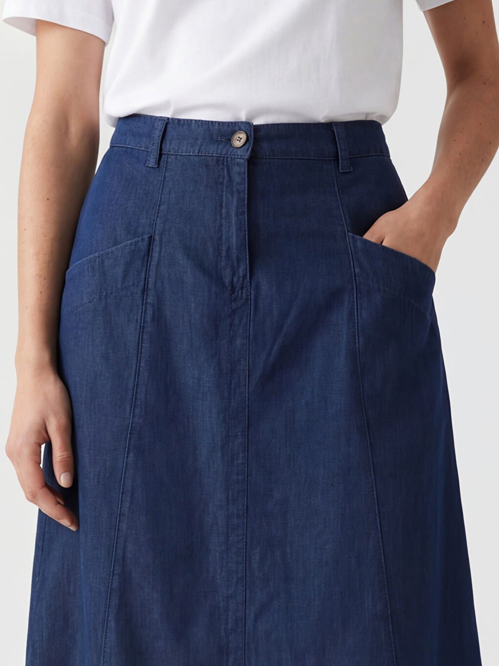 Siyah Beli Lastikli Jean Etek-3