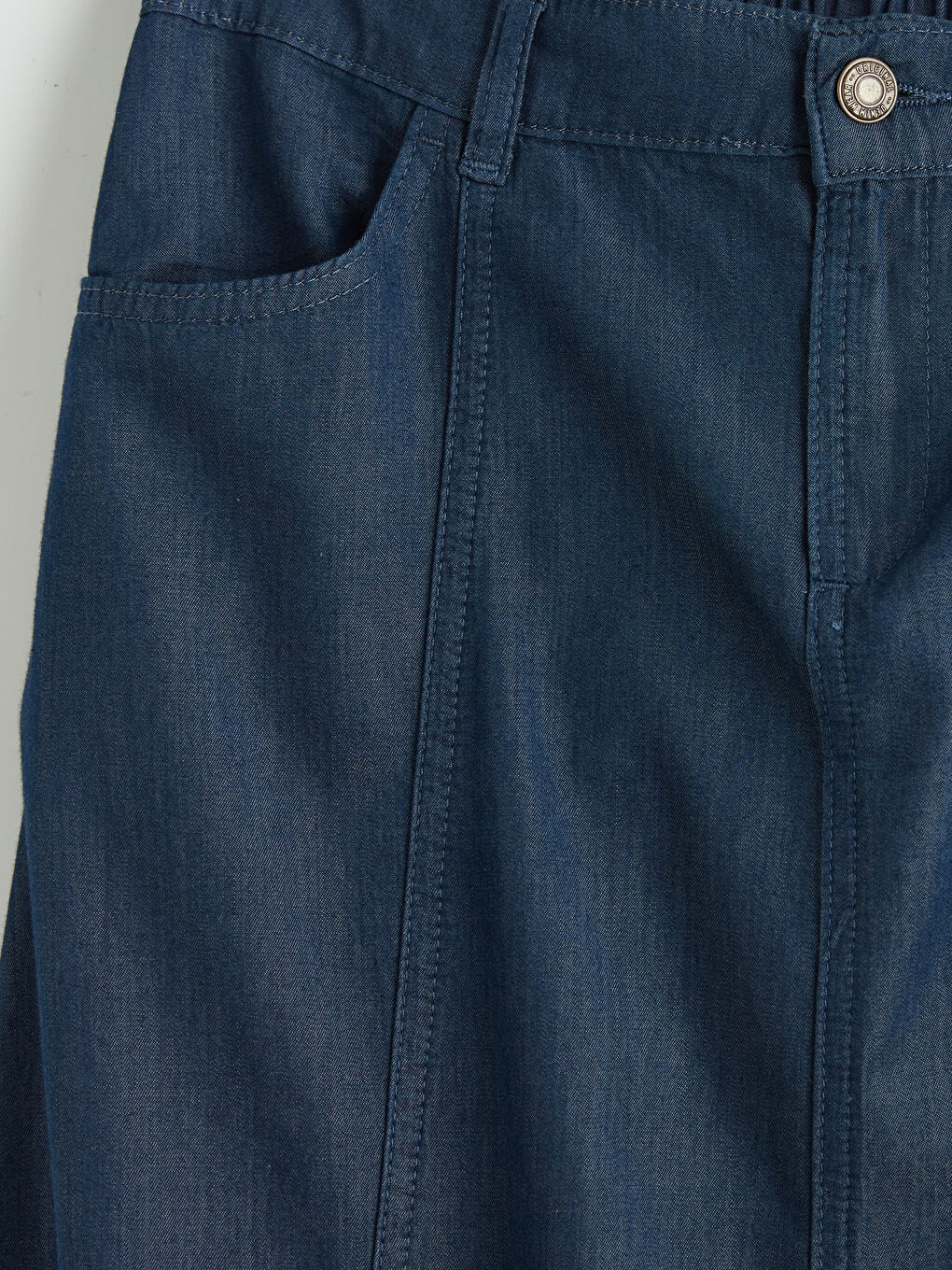 Siyah Beli Lastikli A Kesim Jean Etek-2