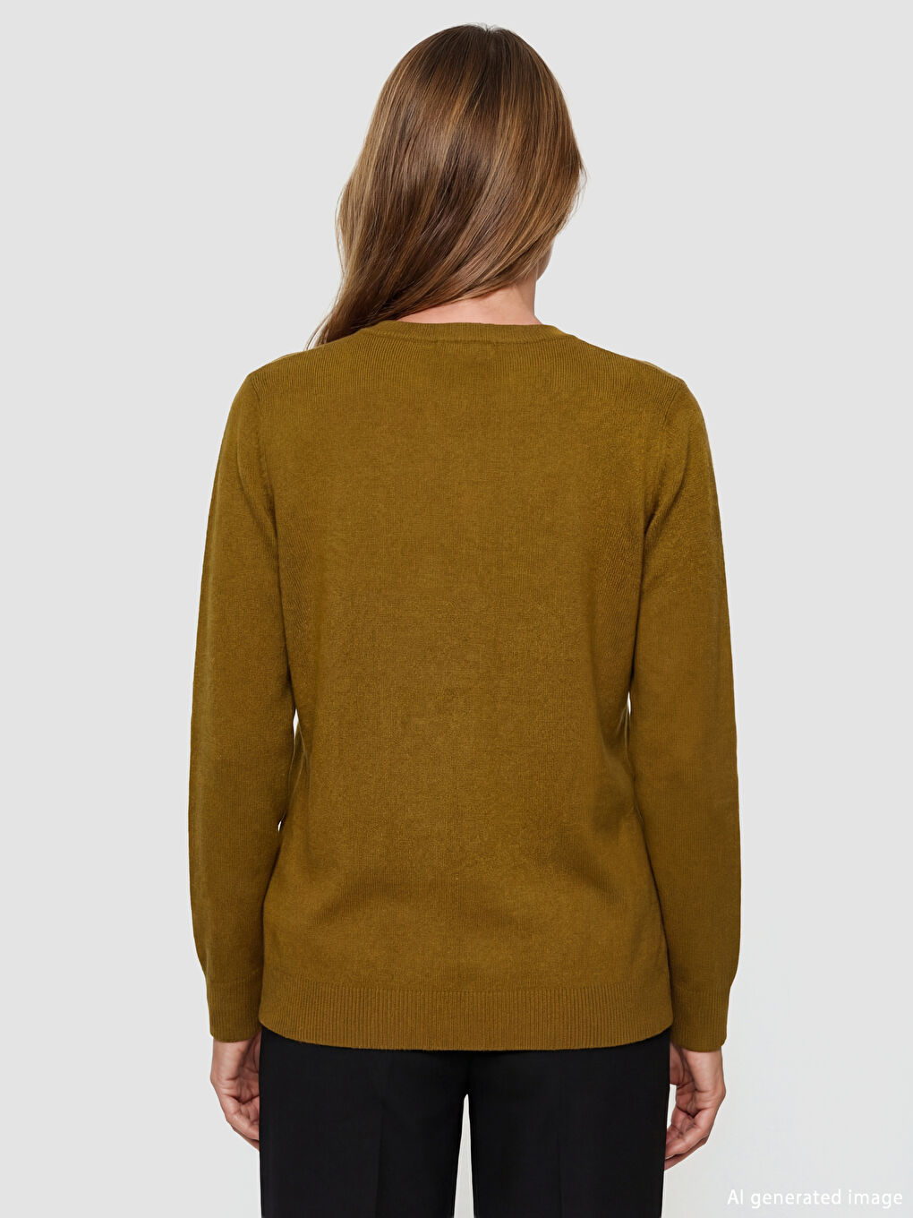 Yeşil Bisiklet Yaka Kadın Triko Hırka-3