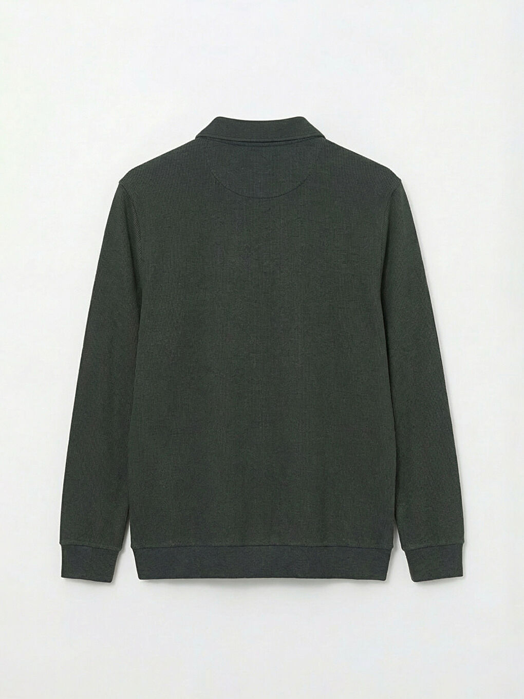 Yeşil Polo Yaka Erkek Sweatshirt-1