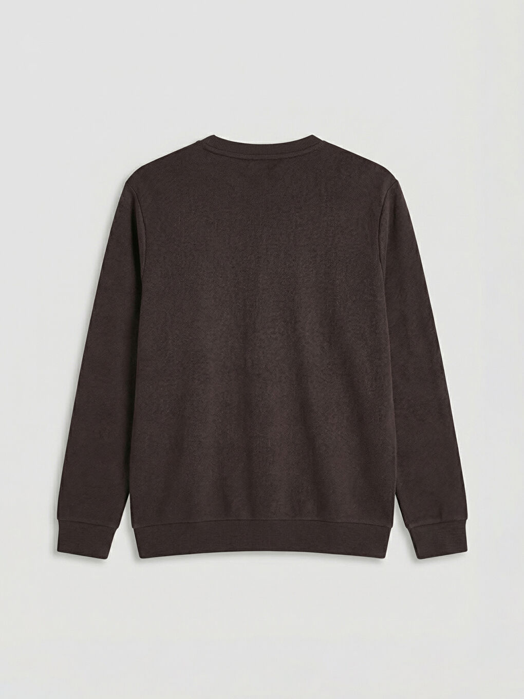 Kahverengi Bisiklet Yaka Erkek Sweatshirt-5