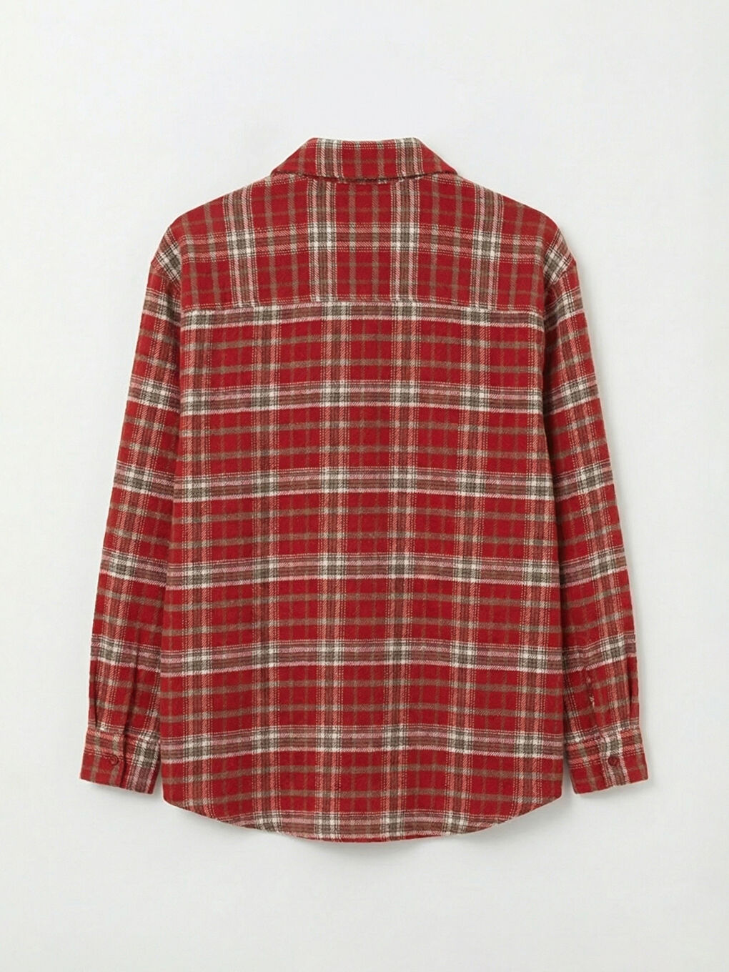 Bordo Ekose Oversize Kadın Oduncu Gömlek-5