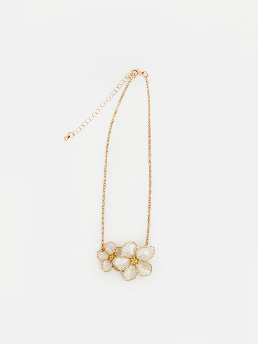 Sarı Çiçek Figürlü Kadın Kolye-1