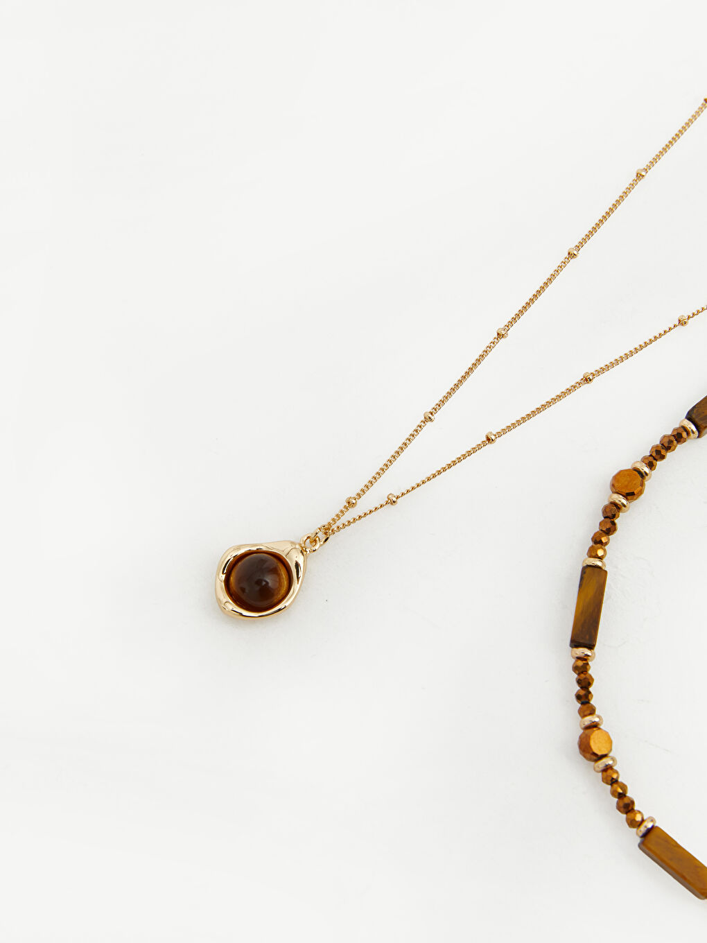 Sarı Taşlı Kız Çocuk Kolye Seti 2'li-2