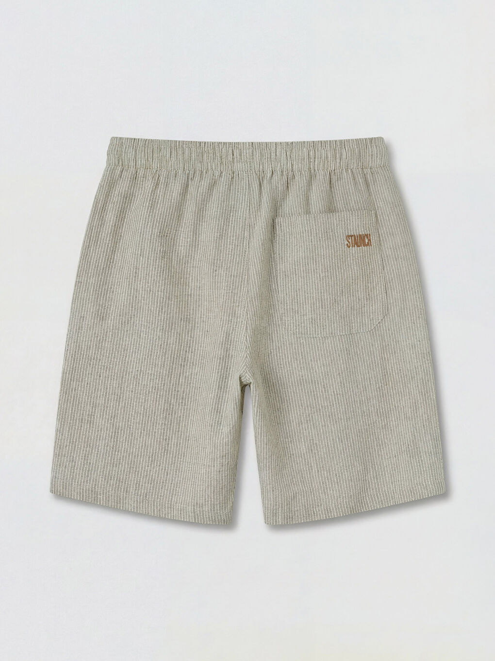 Bej Rahat Kalıp Keten Görünümlü Erkek Şort-1