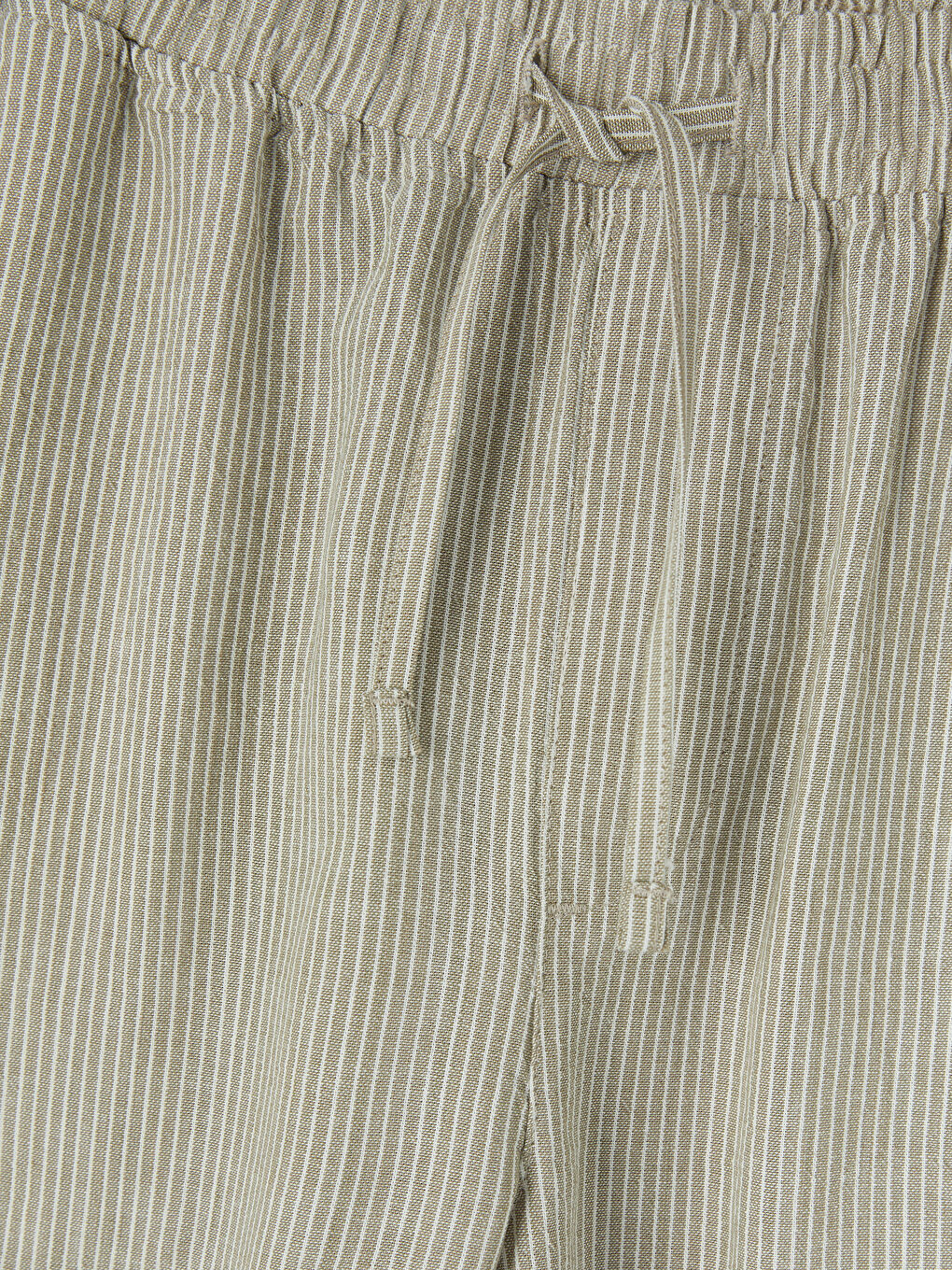 Bej Rahat Kalıp Keten Görünümlü Erkek Şort-2