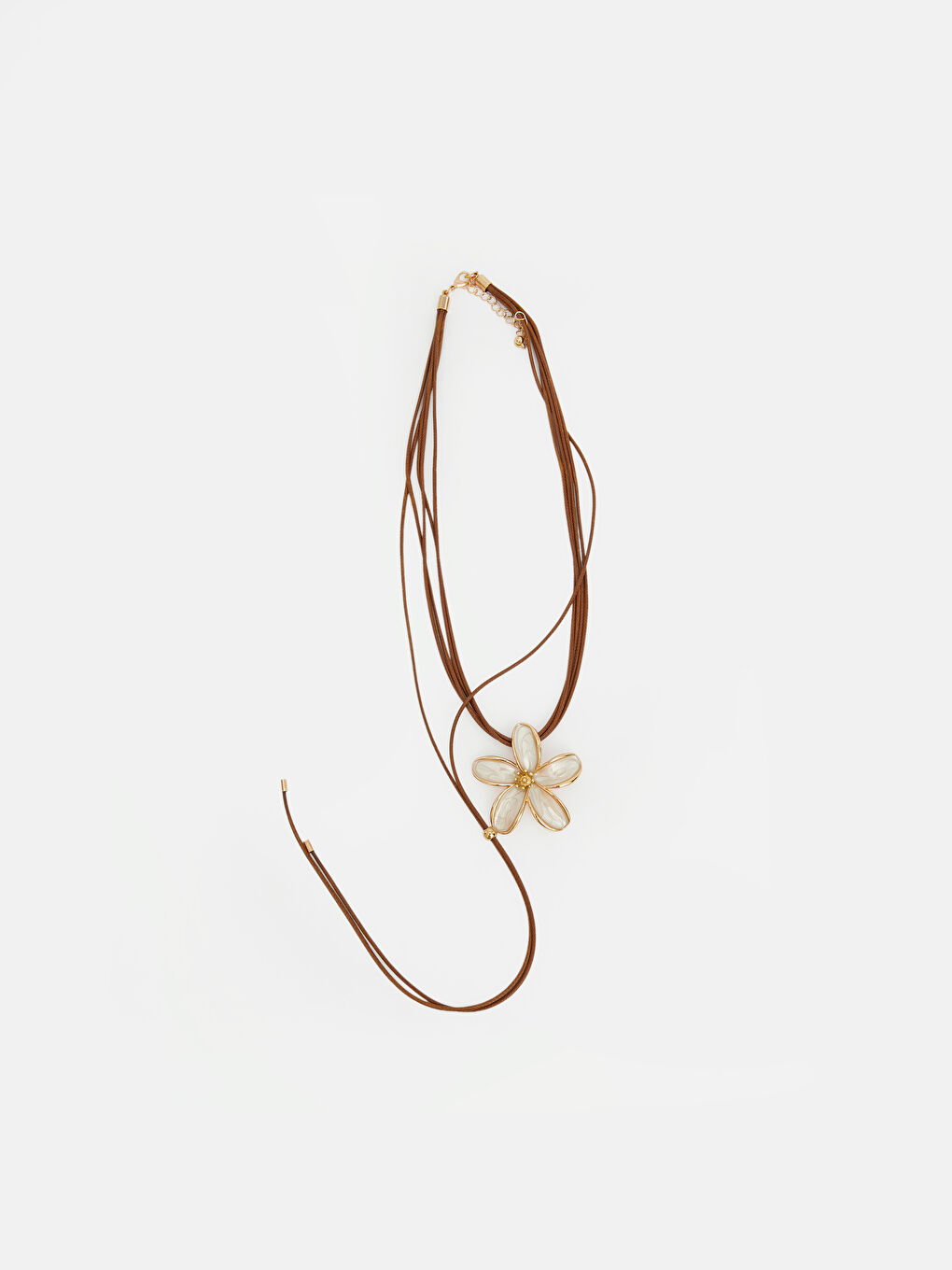 Sarı Çiçek Figürlü Kadın Kolye-1