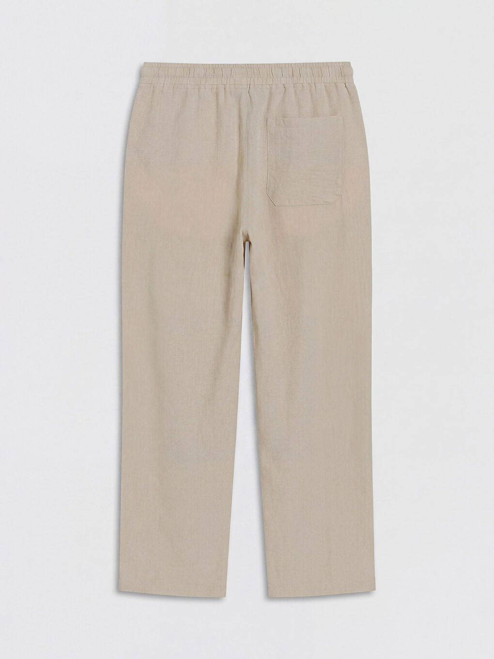 Bej Rahat Kalıp Krinkle Kumaş Erkek Pantolon-1