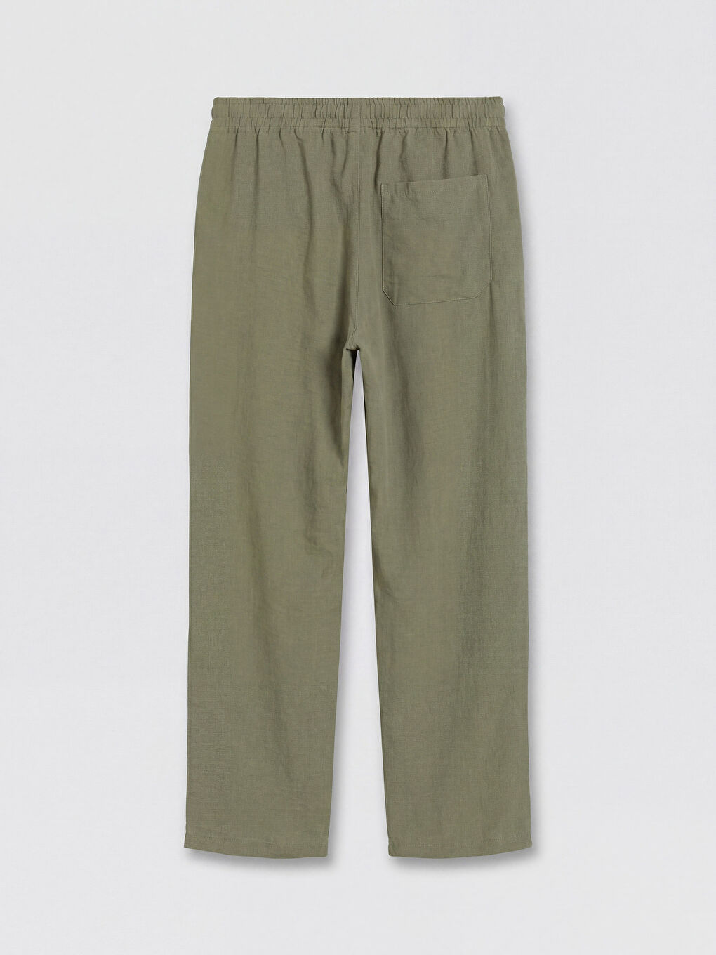 Haki Krinkle Kumaş Rahat Kalıp Erkek Pantolon-1