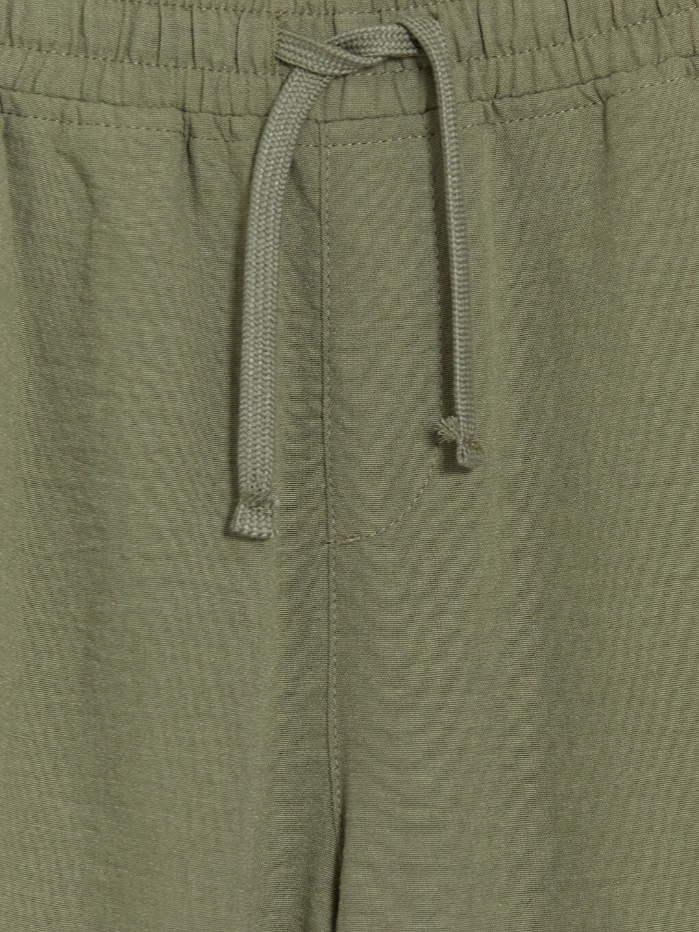Haki Krinkle Kumaş Rahat Kalıp Erkek Pantolon-2