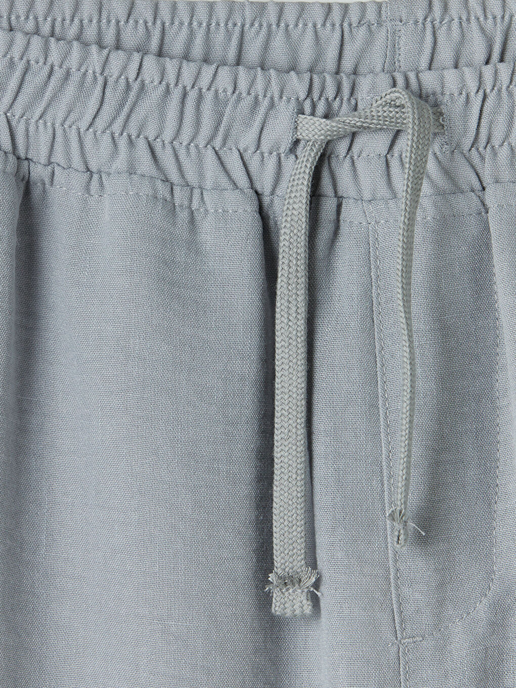 Gri Rahat Kalıp Krinkle Kumaş Erkek Pantolon-2