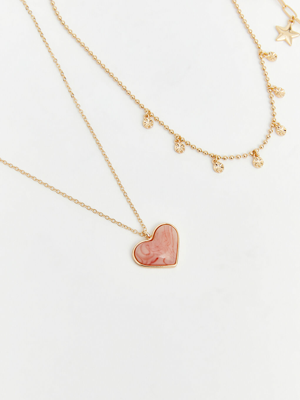 Sarı Kadın Zincir Kolye Seti 3'lü-1