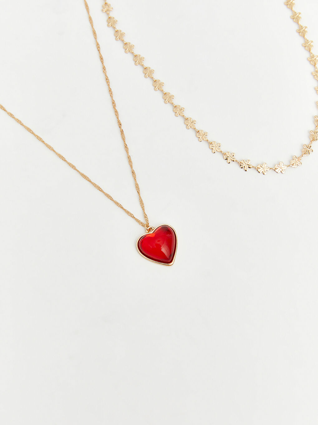 Sarı Kadın Zincir Kolye Seti 3'lü-1