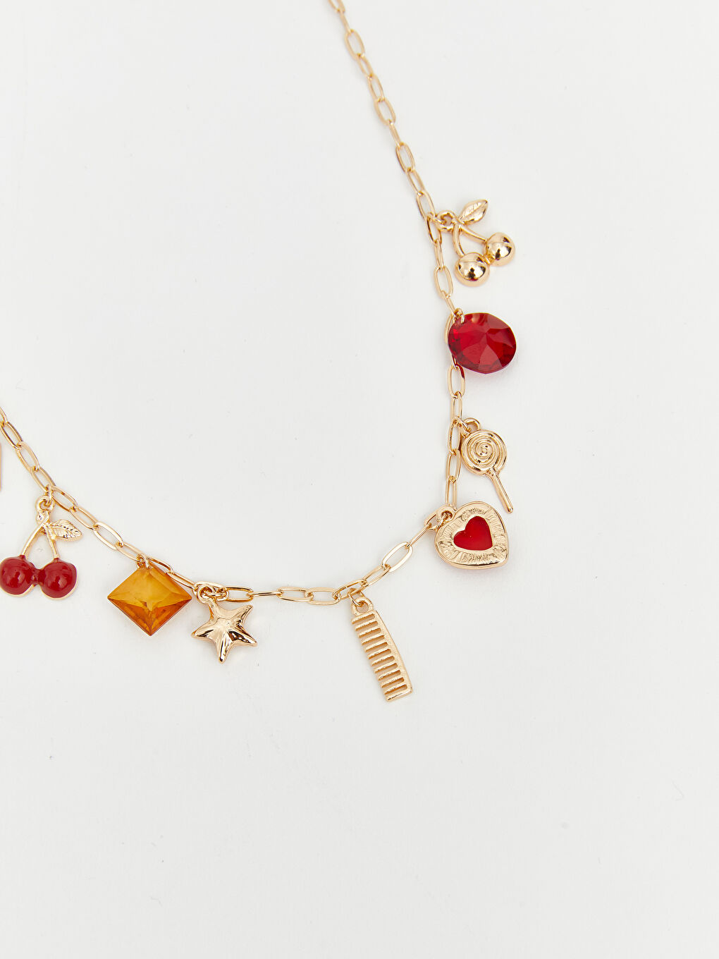 Sarı Kadın Zincir Kolye Seti 3'lü-2