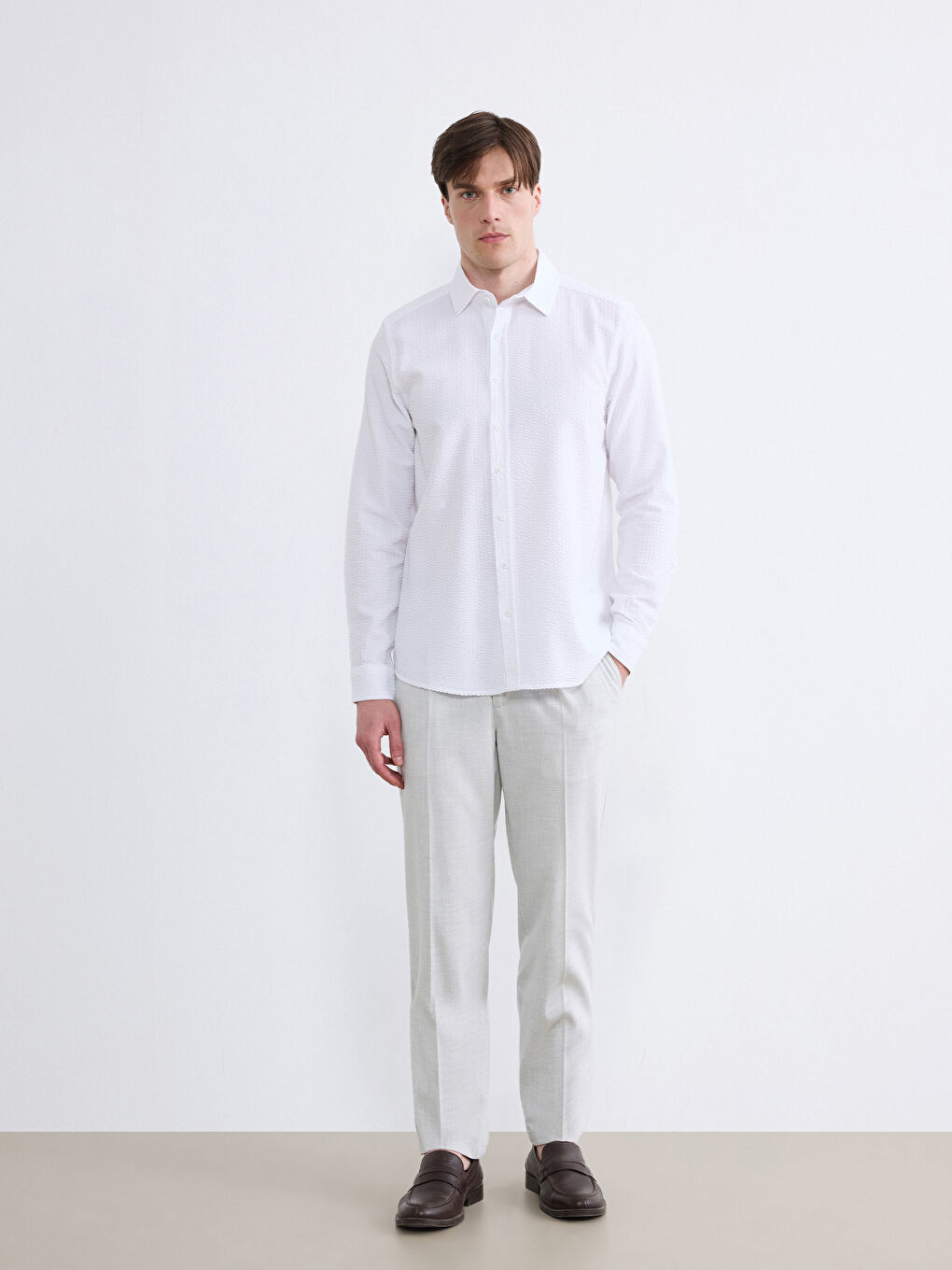 Regular Fit Dobby Shirt-1