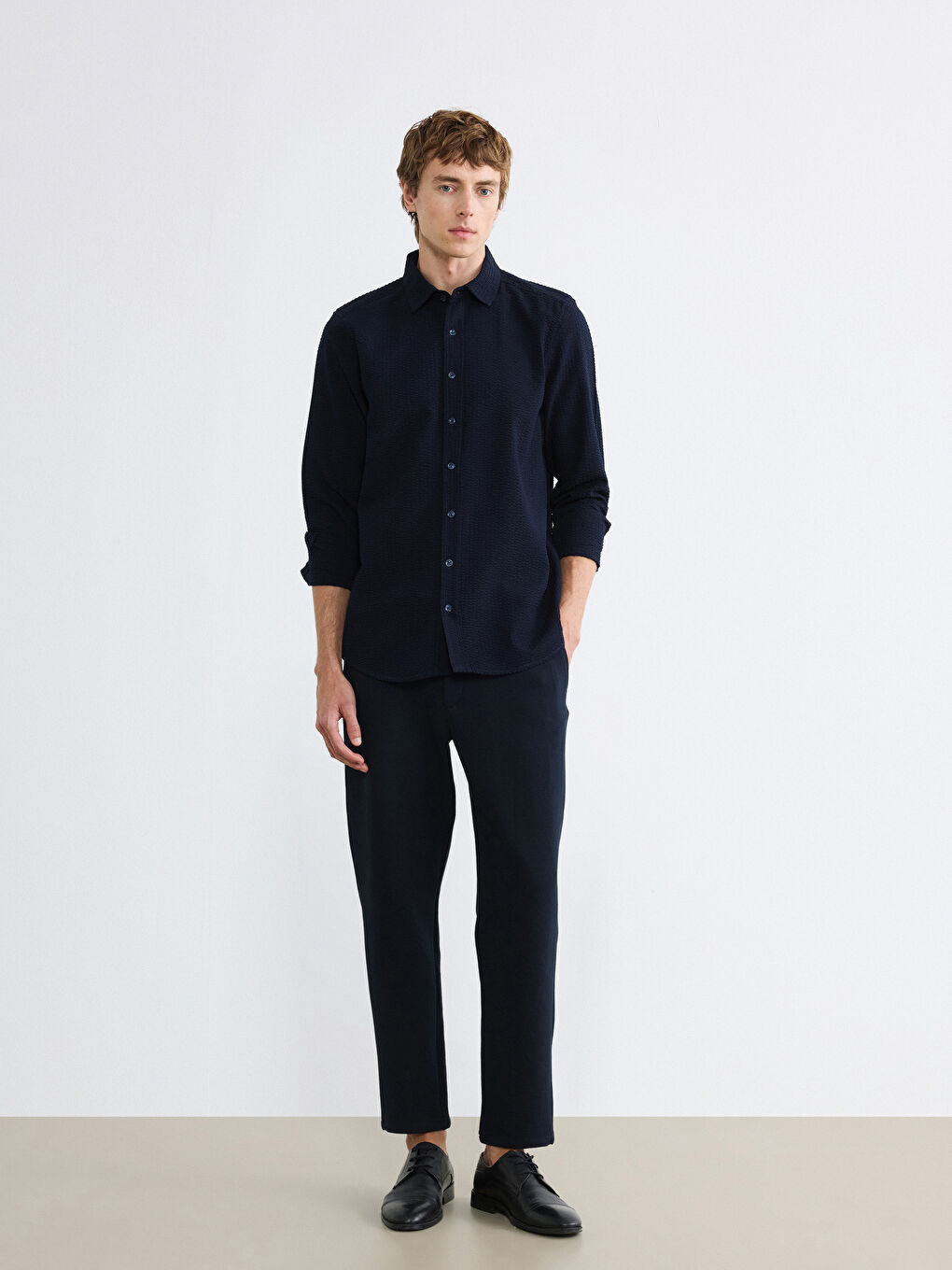 Regular Fit Dobby Men's Shirt-1