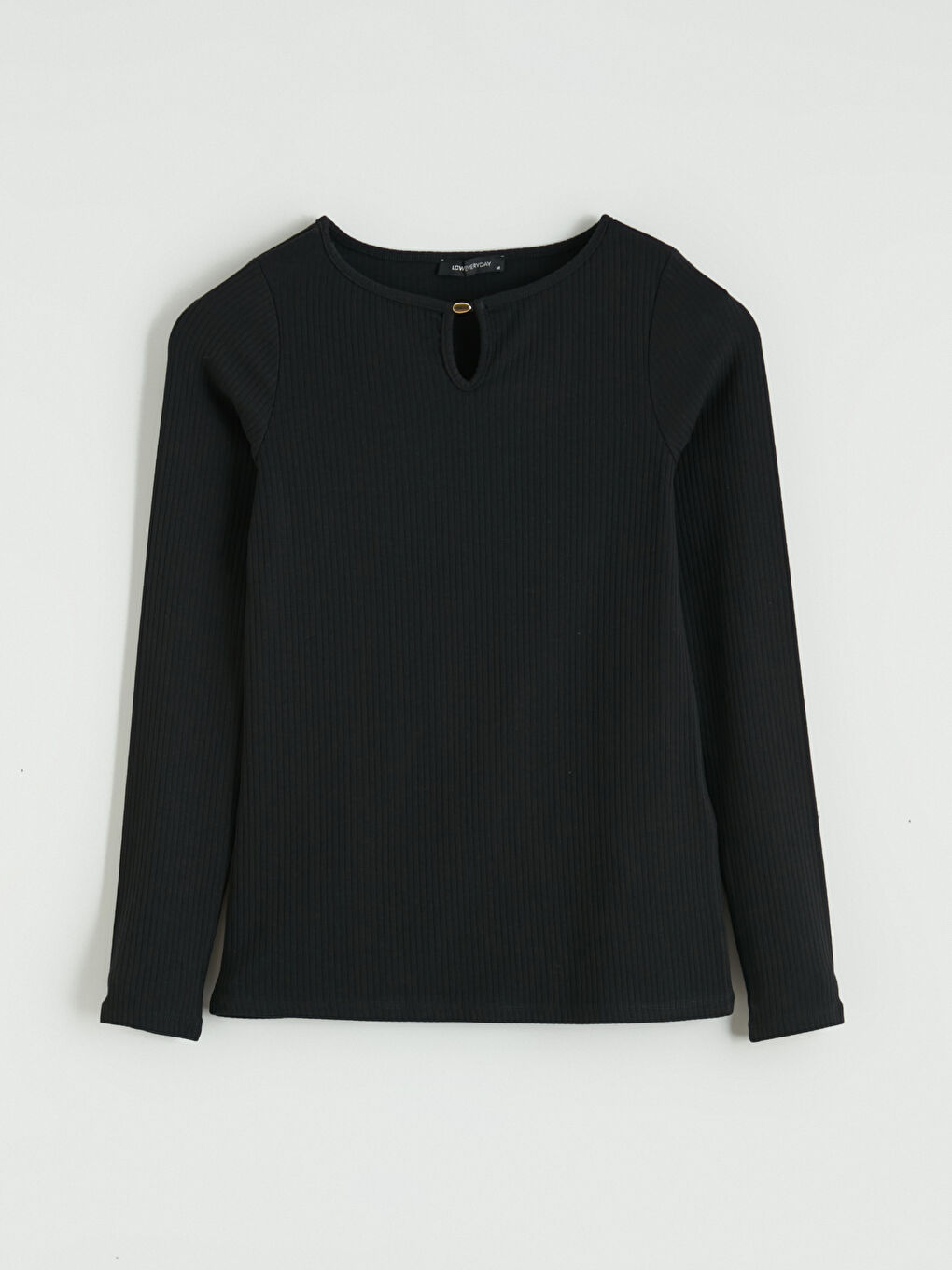 Siyah Bisiklet Yaka Kadın Body