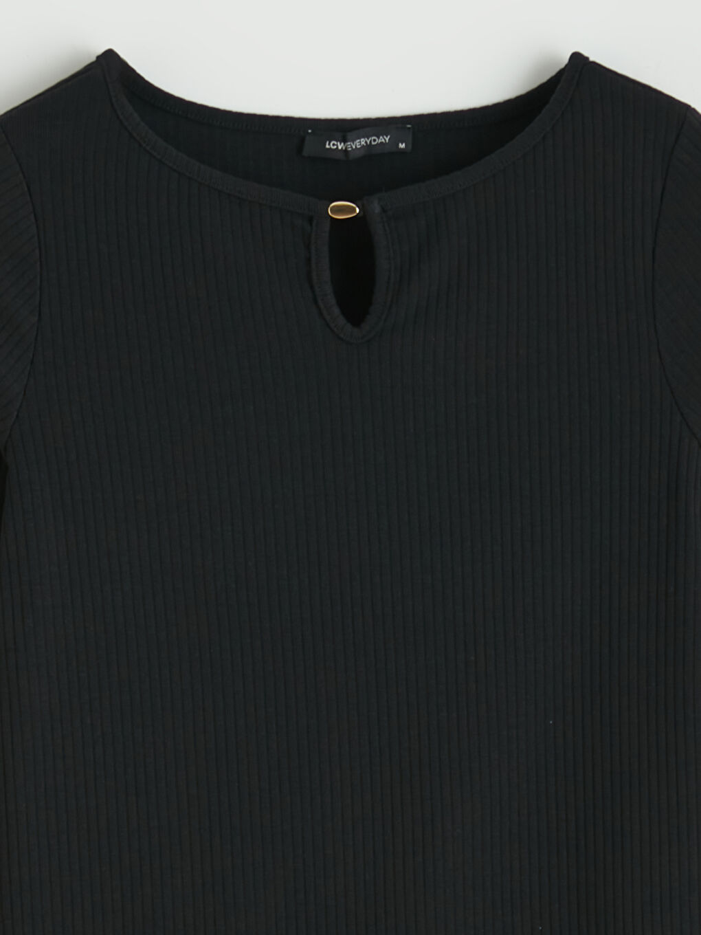 Siyah Bisiklet Yaka Kadın Body-1