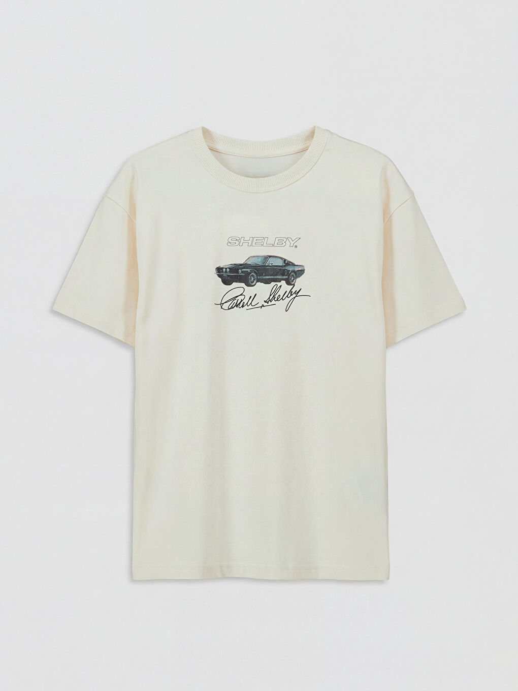 Bej Bisiklet Yaka Shelby Lisanslı Erkek Çocuk Tişört