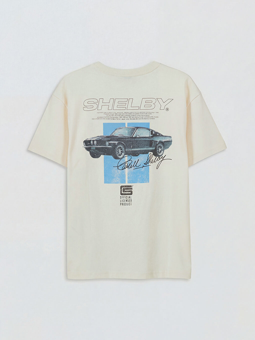 Bej Bisiklet Yaka Shelby Lisanslı Erkek Çocuk Tişört-1