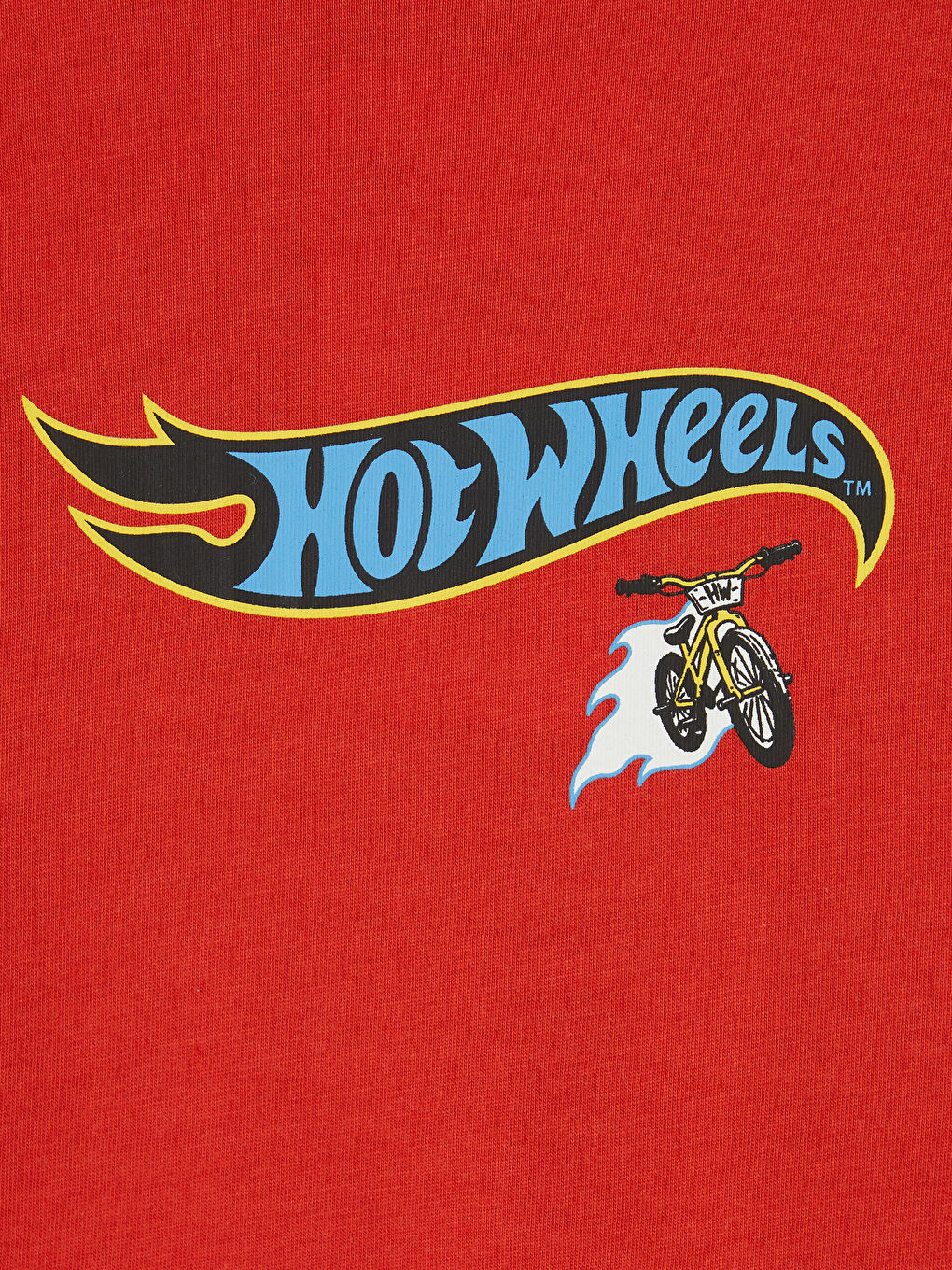 Kırmızı Bisiklet Yaka Hot Wheels Baskılı Erkek Çocuk Tişört-3