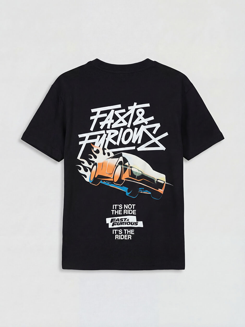 Siyah Fast & Furious Baskılı Erkek Çocuk Tişört-2