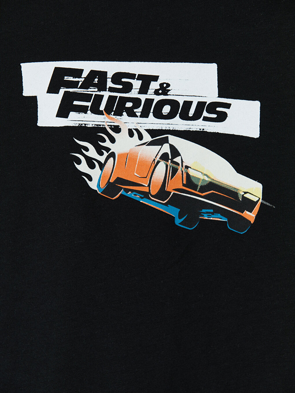 Siyah Fast & Furious Baskılı Erkek Çocuk Tişört-3