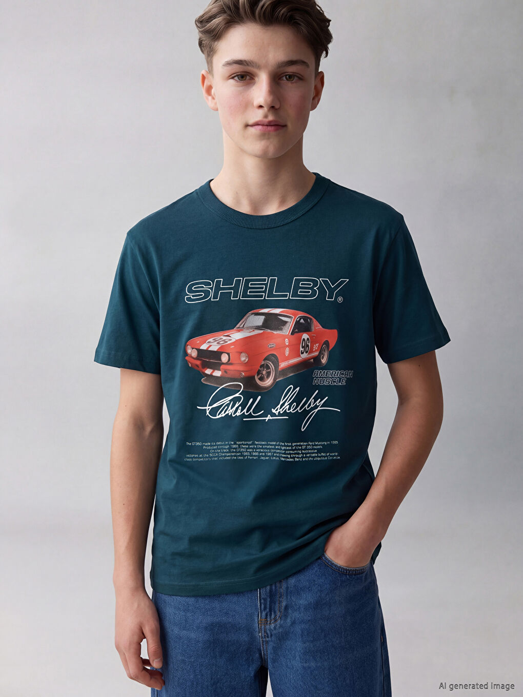 Crew Neck Shelby Printed Boys' T-Shirt