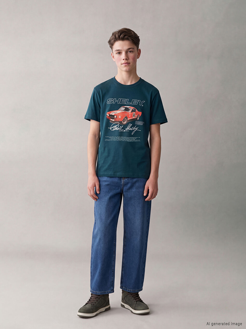 Crew Neck Shelby Printed Boys' T-Shirt-1