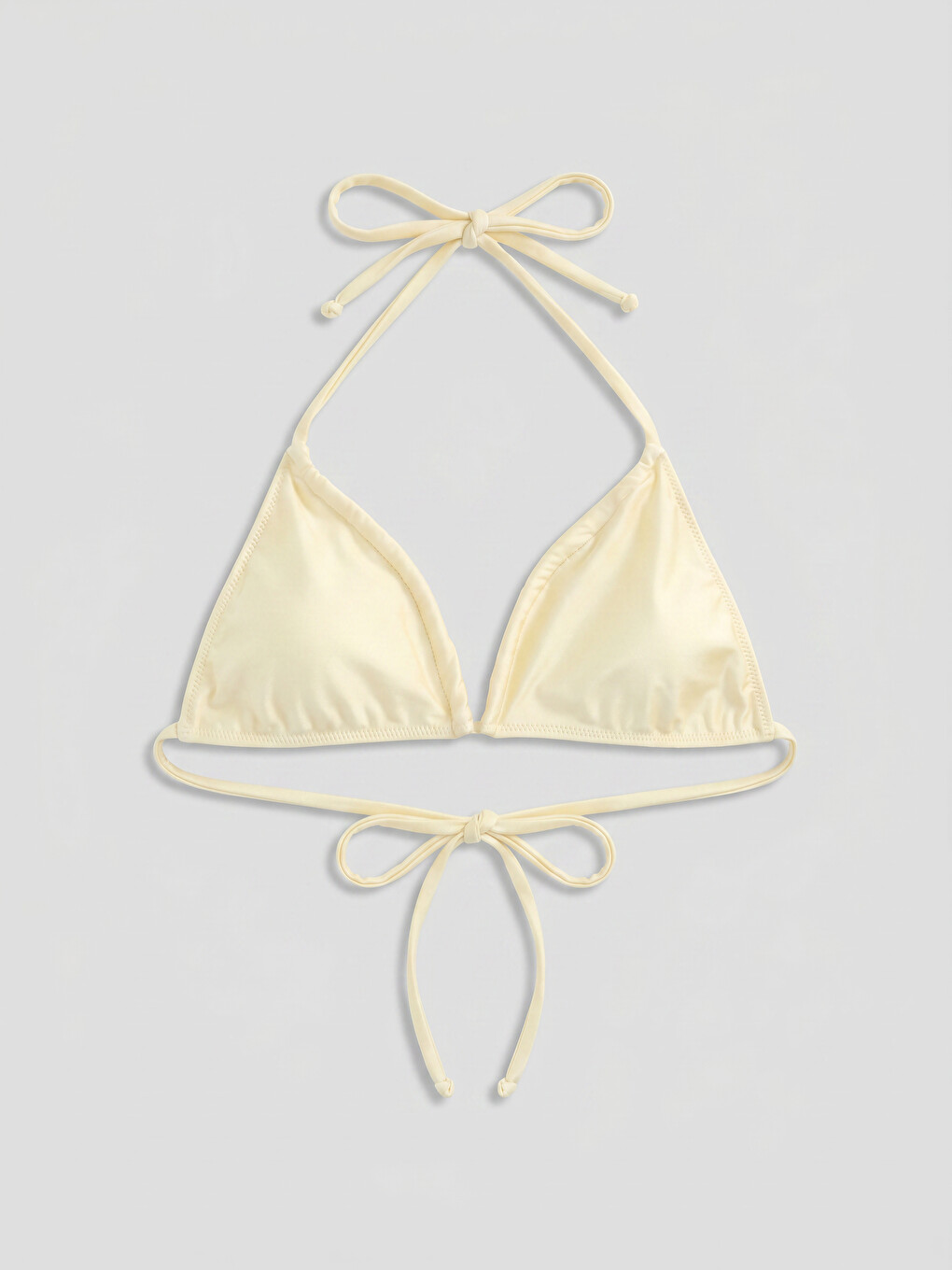 Bej Kadın İpli Çıkarılabilir Pedli Bikini Üst