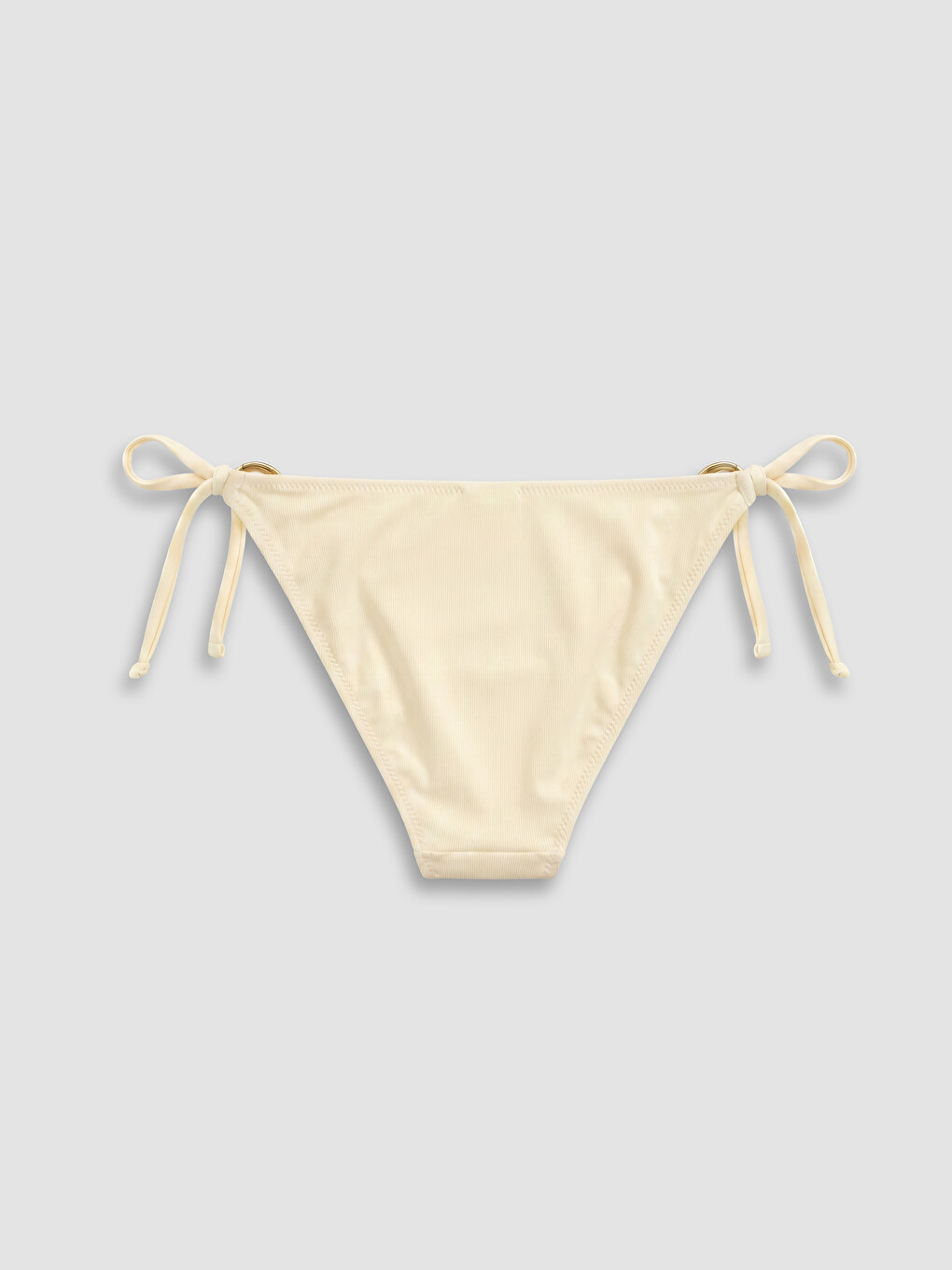 Bej Bağlama Detaylı Kadın Bikini Altı-1