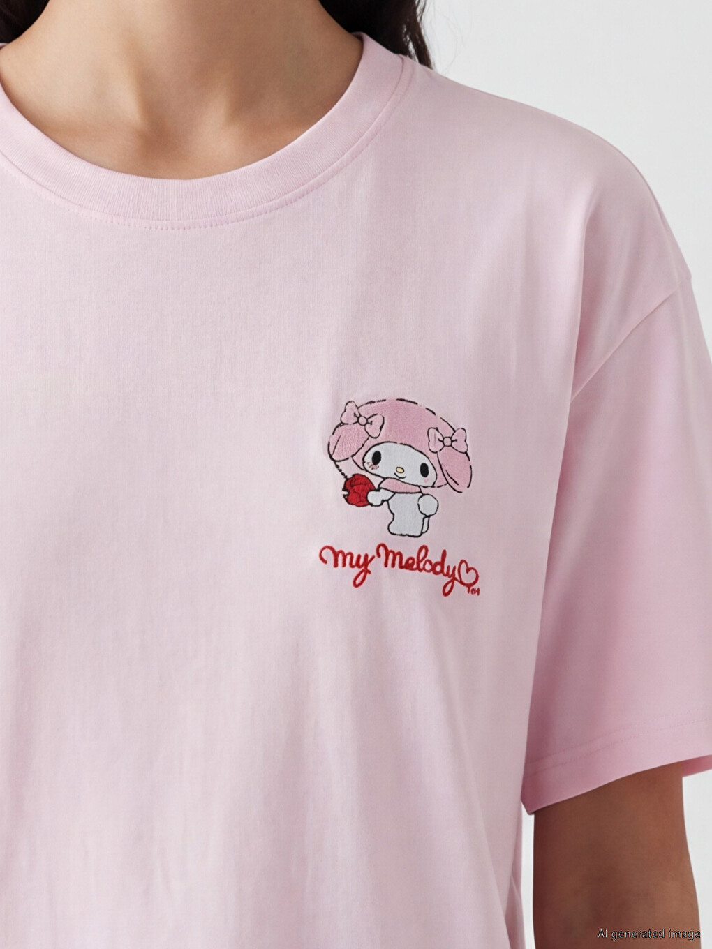T-shirt My Melody I Stampuar 100% Pambuk Për Gra-2