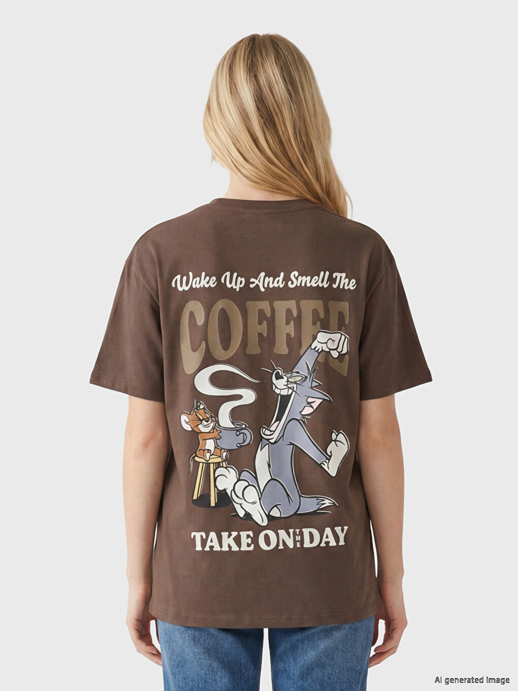 Tricou imprimat Tom & Jerry pentru femei-3
