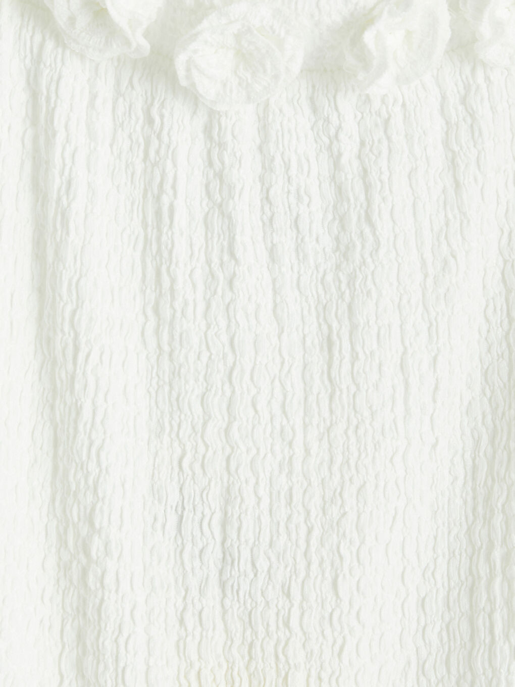 Beyaz Fırfır Detaylı Askılı Kız Çocuk Dokulu Elbise-2