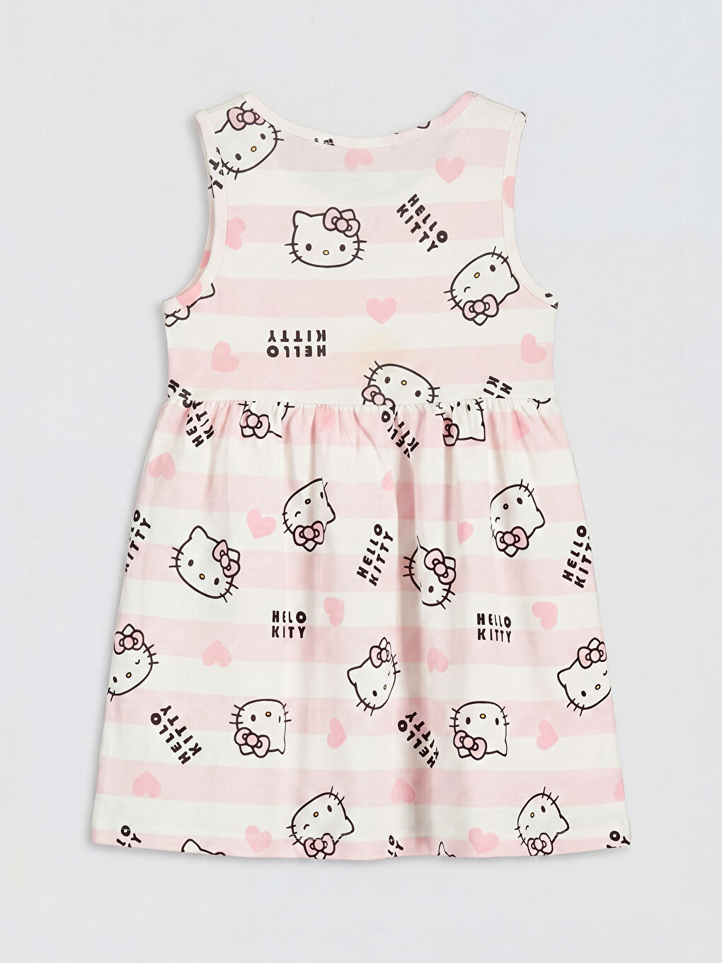 فستان بناتي مطبوع بياقة دائرية من Hello Kitty-1