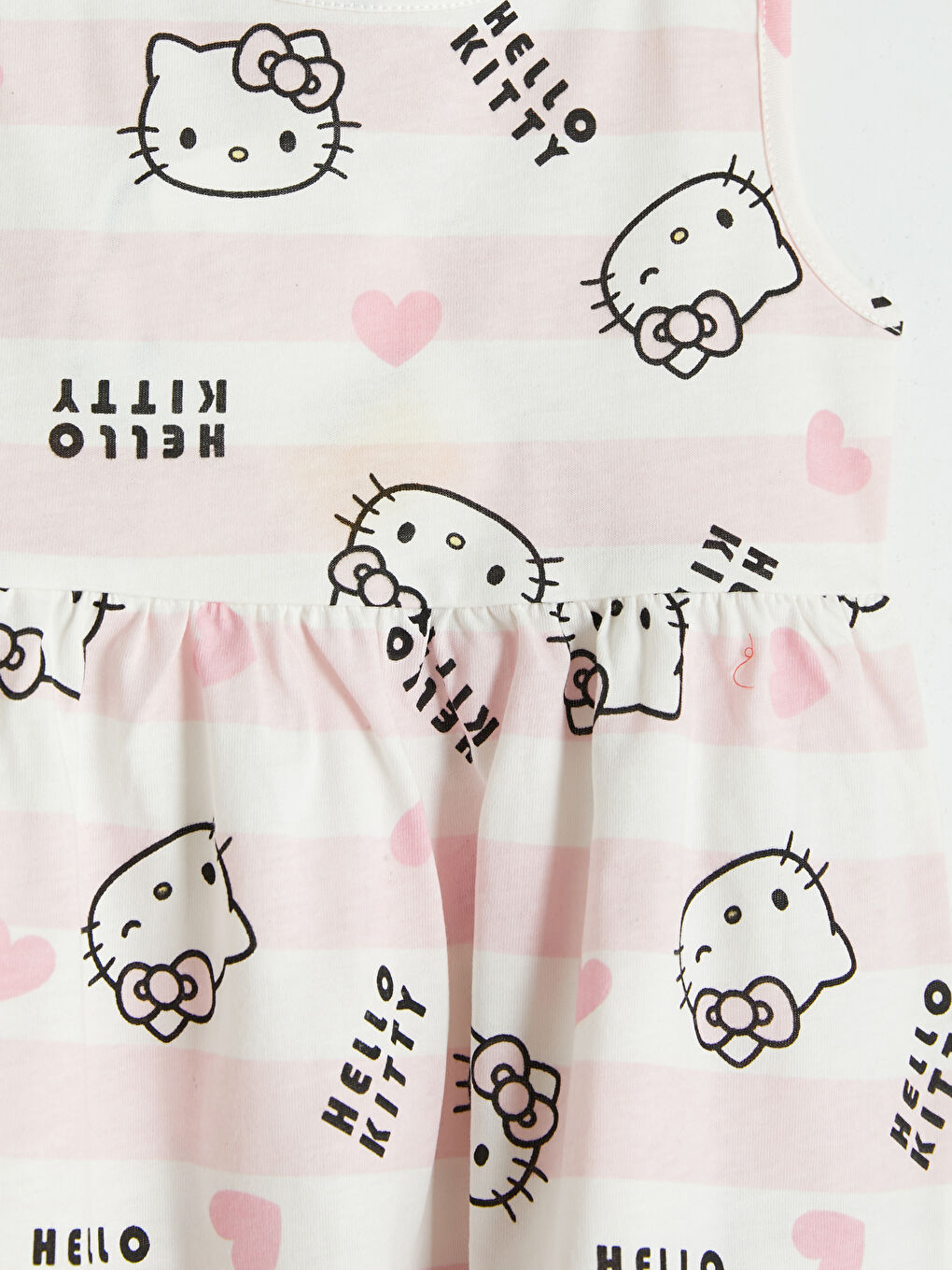فستان بناتي مطبوع بياقة دائرية من Hello Kitty-2