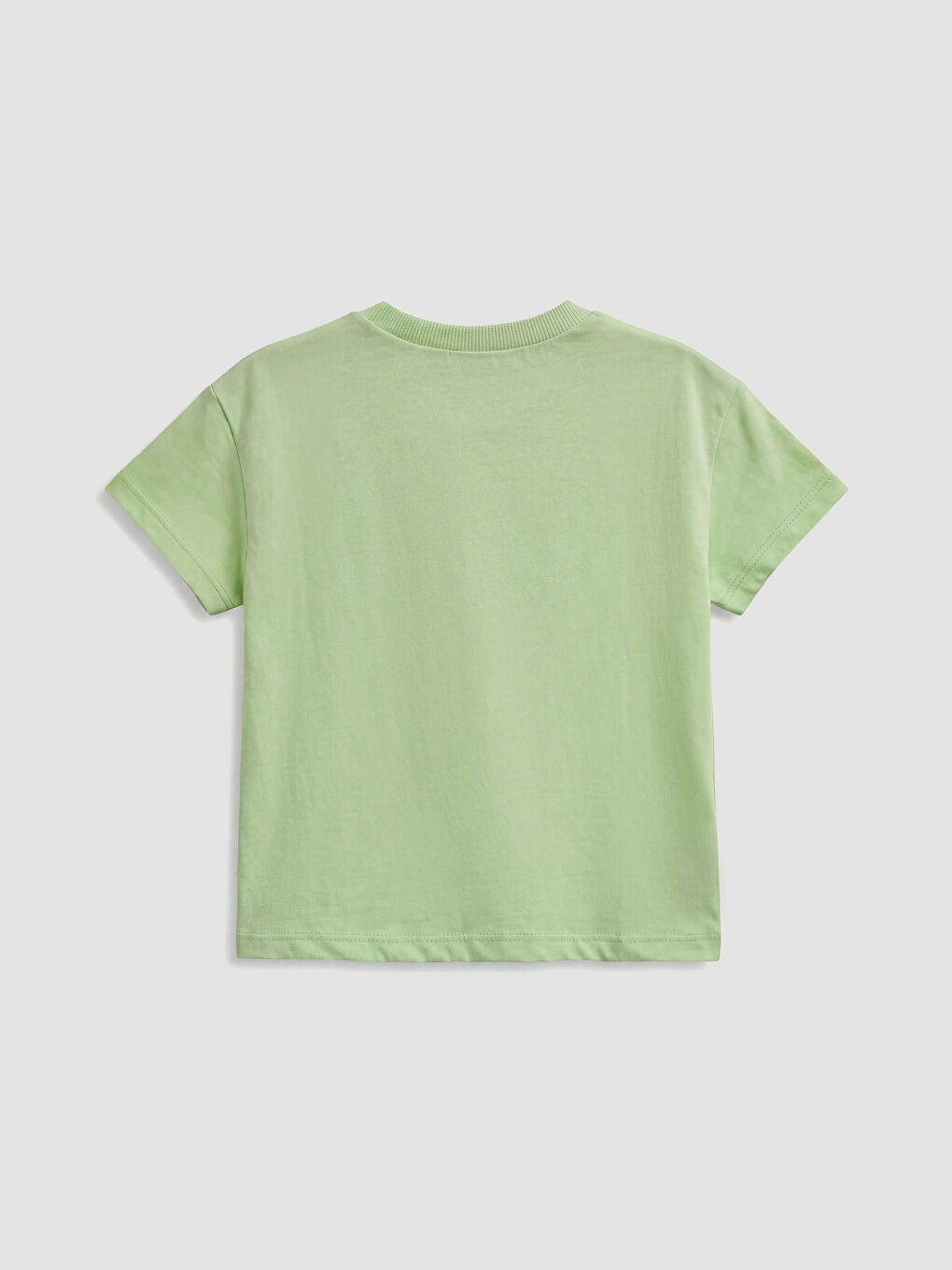 Crew Neck Bow Printed Girls' T-Shirt-1