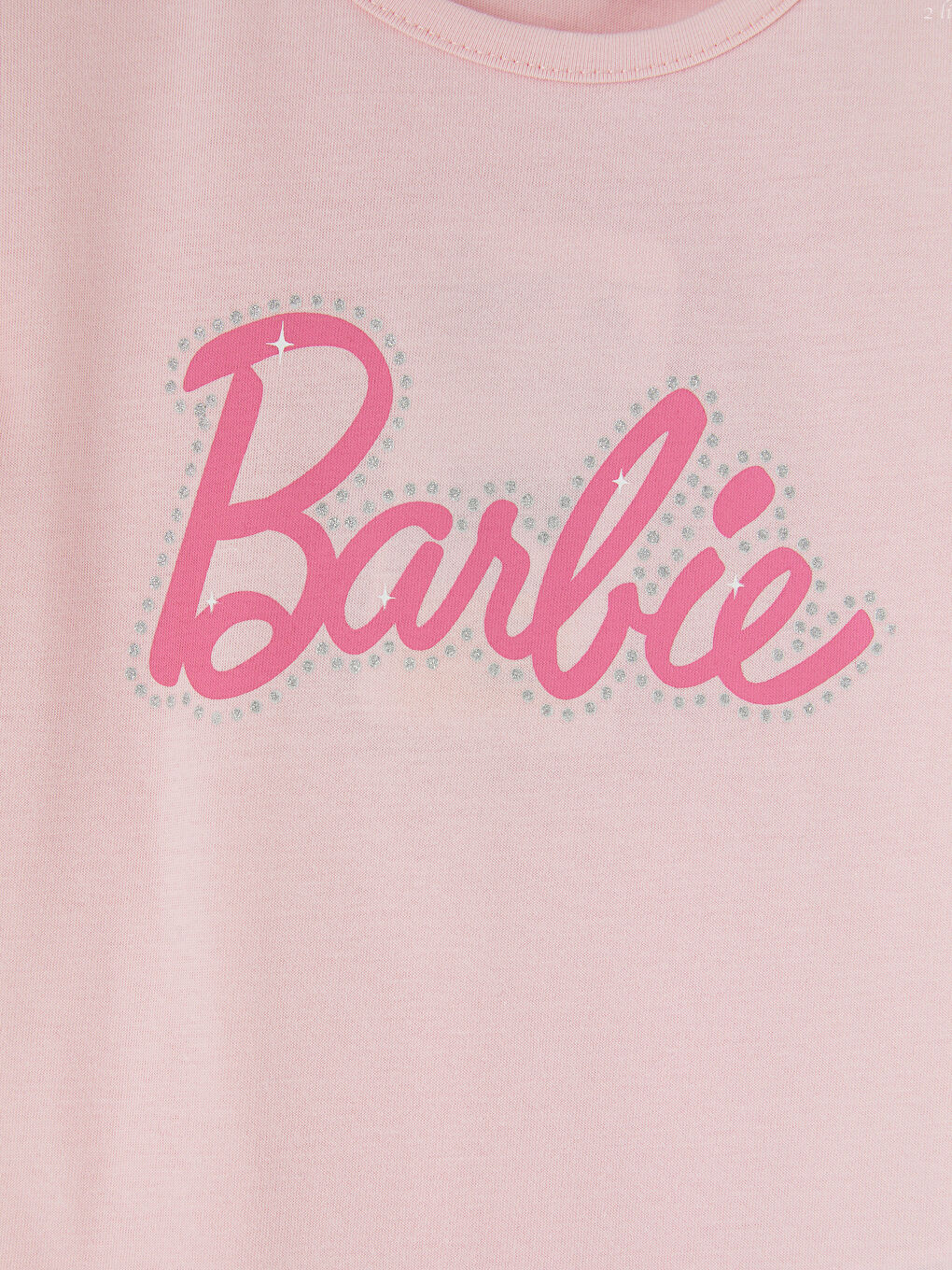 تي شيرت بناتي بطبعة باربي وكشكشة-2