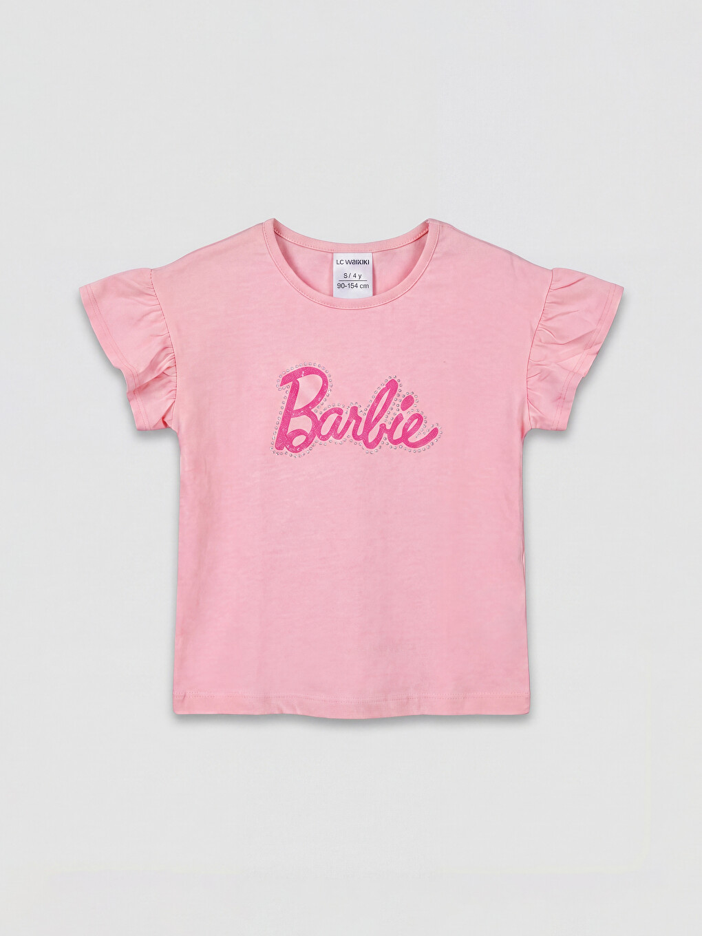 T-shirt à volants imprimé Barbie pour filles