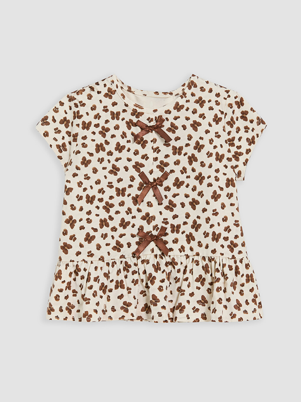 Bow Detailed Girls' T-Shirt 2 Pack-4