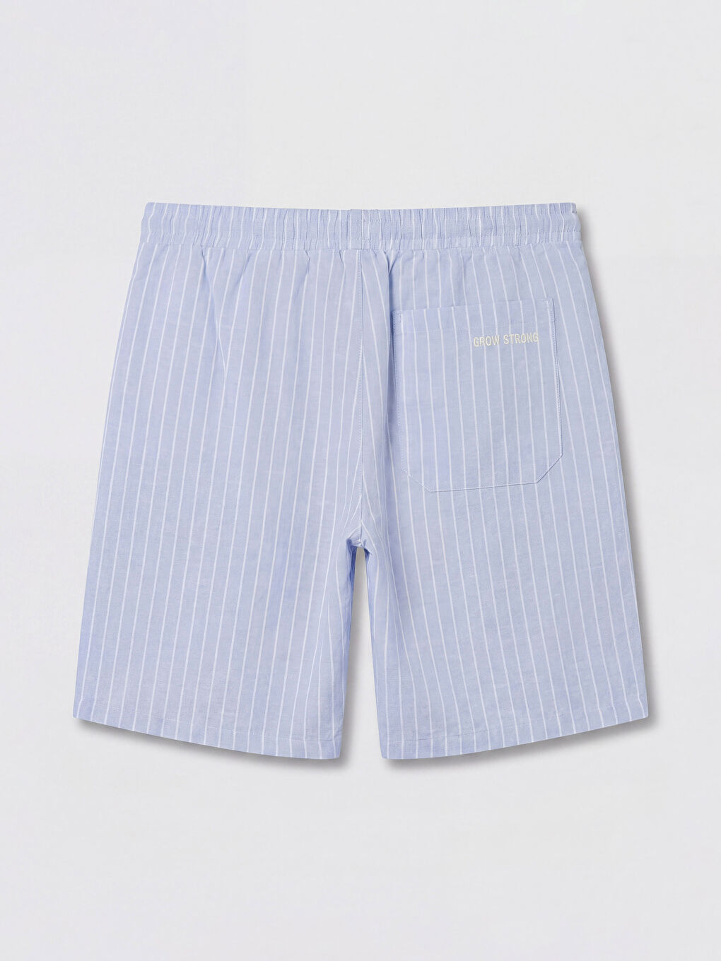 Mavi Rahat Kalıp Keten Görünümlü Erkek Şort-1