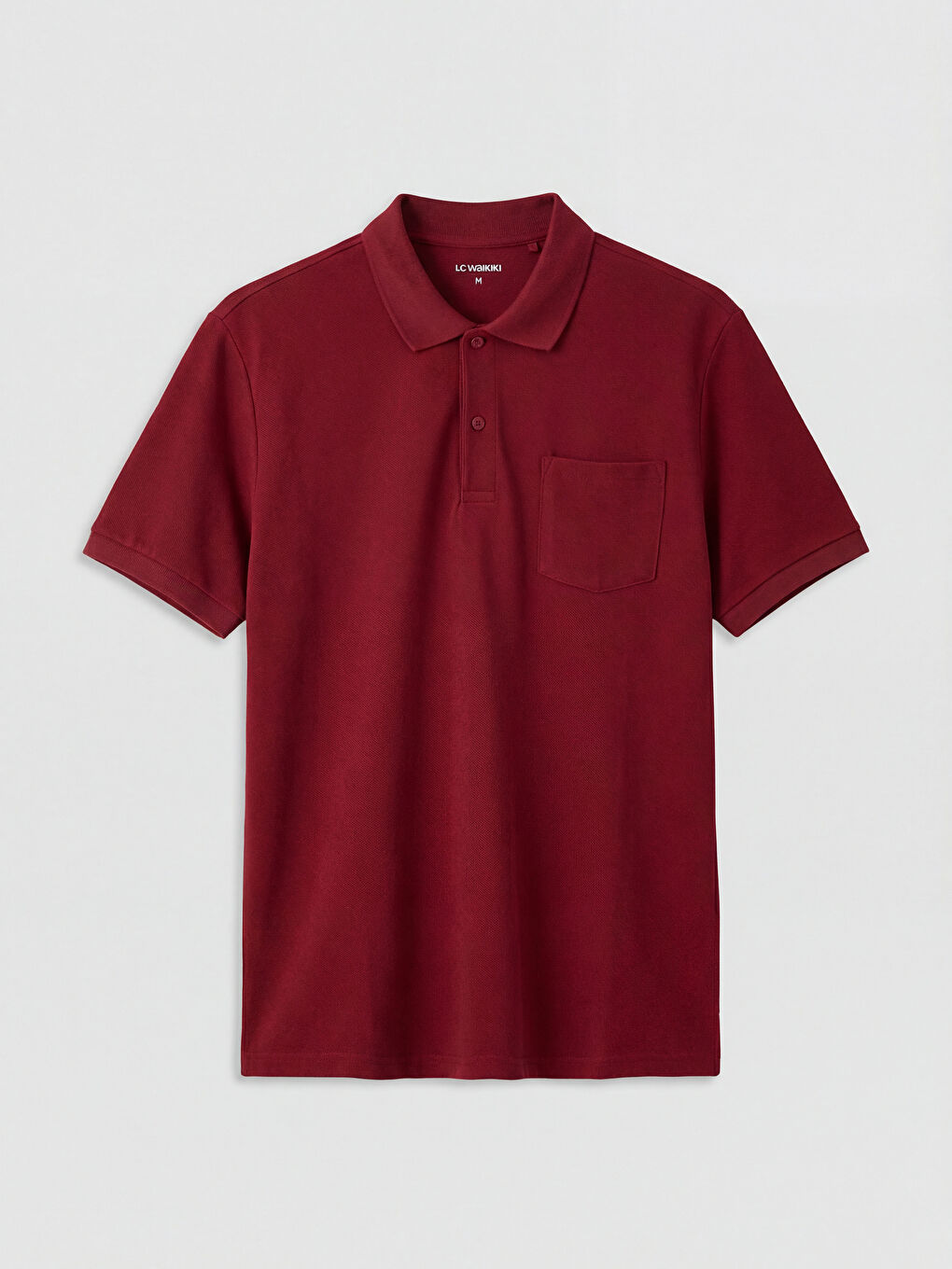Bordo Polo Yaka Erkek Tişört-4