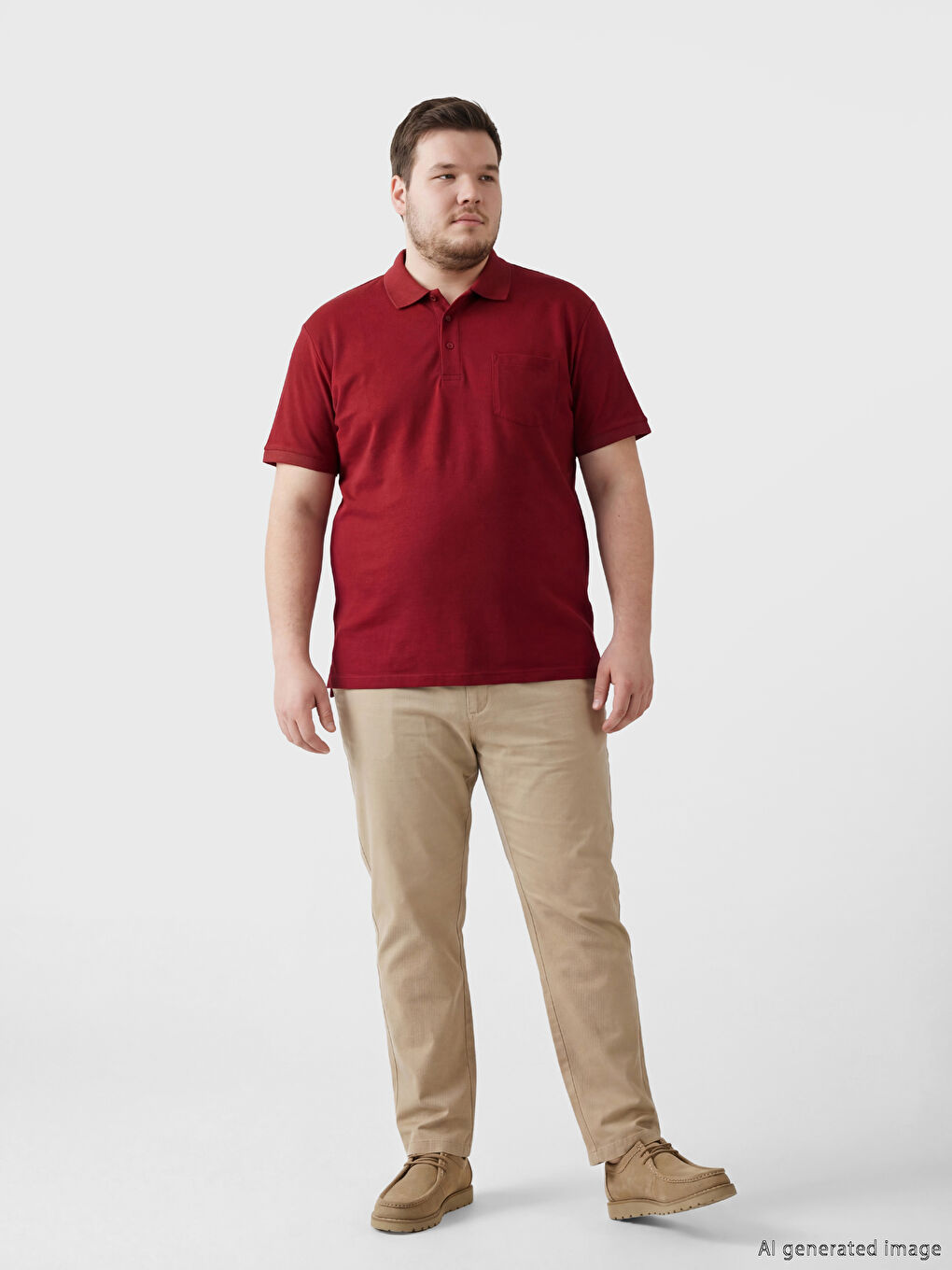 Bordo Polo Yaka Erkek Tişört-1